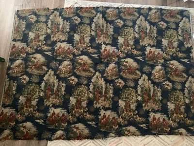 Tapestry uphostery fabric horses hunting dogs equestrain 54x36 - Image 1 of 4