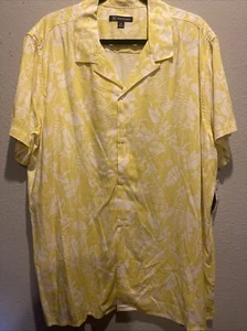 INC Mens Shirt XXL Yellow Hawaiian NWT - Picture 1 of 4