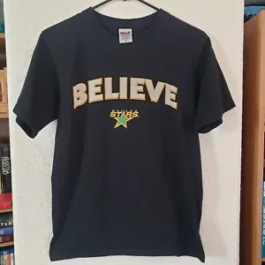 Vintage Dallas Stars Shirt Mens Small Believe Hockey NHL Texas Anvil Black - Picture 1 of 5