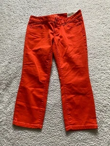 Ann Taylor LOFT Women Modern Crop Capri Jeans Orange Petite Size 2P - Picture 1 of 11