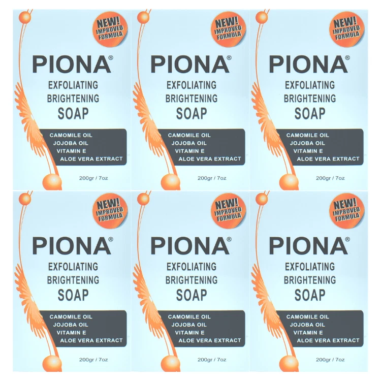 Jabón exfoliante e iluminador Piona 7 oz (paquete de 6) Foto 1 de 1