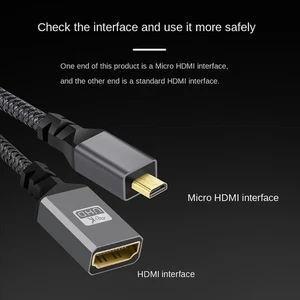 Male-to-Female Micro Hdmi To Hdmi 4K@60hz Micro Hdmi Cable Tablet - Picture 1 of 5