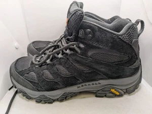 Merrell Shoes Men's Size 8 Black Hiking Shoes J036561 w/Added Heel Inserts EUC - Picture 1 of 10