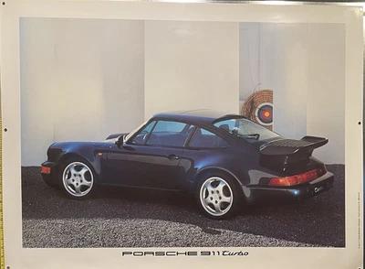 "Póster original publicitario Porsche 911 Turbo 1990 30"" X 40""" Foto 1 de 4