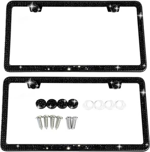 Bling License Plate Frame for Women 2 Pack Sparkly License Plate Frames Bedaz... - Picture 1 of 7