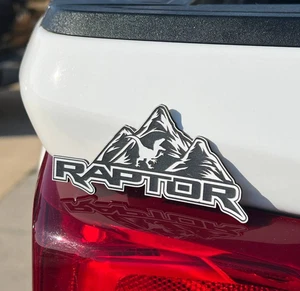 Raptor Dino Mountains Car  Acrylic Fender Car Badge Emblem SUV Truck 4x4 Decal - Picture 1 of 5