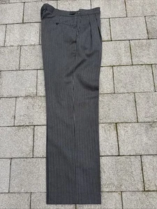 Vintage Moss Bros Morning Trousers Wedding Formal Masonic Label Size 34 IL 29 - Picture 1 of 11