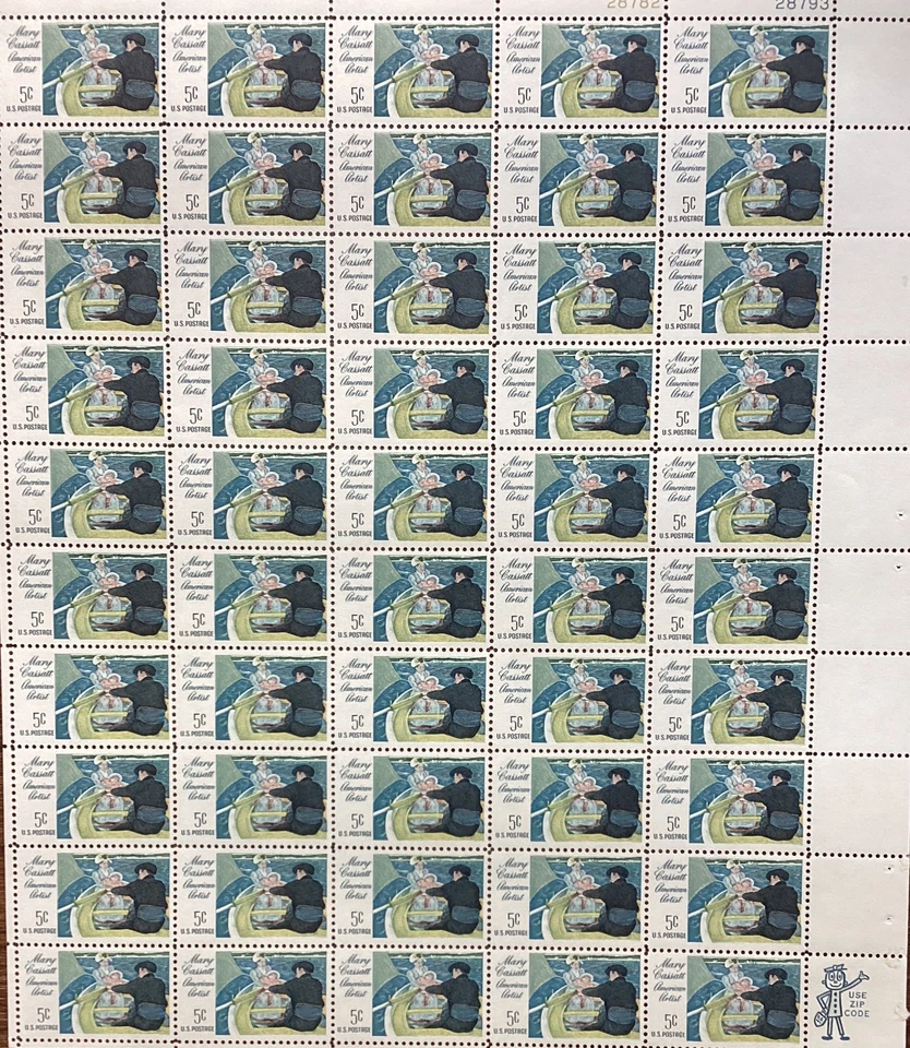 Full Sheet of 5 Cent 1966 Mary Cassett-Artist SC# 1322 MNH - Image 1 of 1