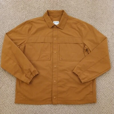 Antigua Chaqueta Chaqueta Azul Marino Para Hombres XL Marrón Manga Larga Cortavientos a Presión Mezcla de Algodón Foto 1 de 4