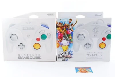 Lot 2 Nintendo GameCube Controller White Super Smash Bros. White w/Box GC Japan - Image 1 of 4