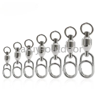 30/50PCS Fishing Rolling Swivel Snap Ball Bearing Stainless Steel Fast Snap Clip - Image 1 of 4