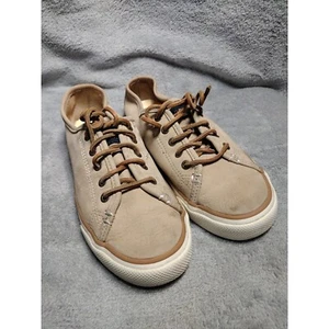 Sperry Shoes Womans 7.5 Top Sider Tan Leather Lace Up Low Top Casual Sneaker - Picture 1 of 9