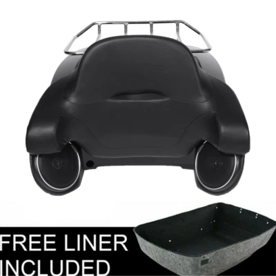 Matt Black King Trunk Pad Rack Speakers For Harley Touring CVO Road Glide 14-25 - Image 1 of 4