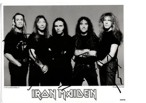 Iron Maiden Signed x 5 Photo Ross Halfin Promo Walker Print 10”x8” 1997 - Picture 1 of 12
