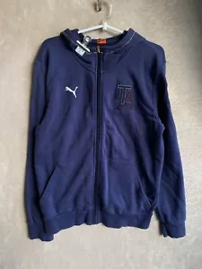 PUMA ITALY Hoodie Zip Up Jumper Size M Mens Navy Logo Long Sleeve - Picture 1 of 11
