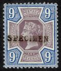 1887 9D Dull Purple & Blue Sg209 Specimen Vg Lightly M/M Jubilee Cat. £70.00