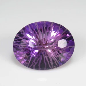 18.99 Ct Natural Purple Amethyst Fancy Top Luster Oval Soccer Carving -A1732 - Picture 1 of 3
