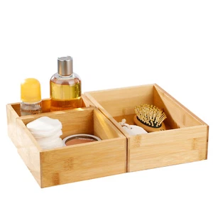 HI Set Ordnungsbox Aufbewahrungsbox Box Kiste Offen Bad Stapelbar Bambus Holz - Bild 1 von 2