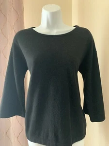 Pure Collection 100% Cashmere Black Sweater, Women's SZ 6 - Picture 1 of 9