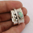 Natural Ethiopian Opal Ring 925 Sterling Silver Spinner Ring Meditation mi5211