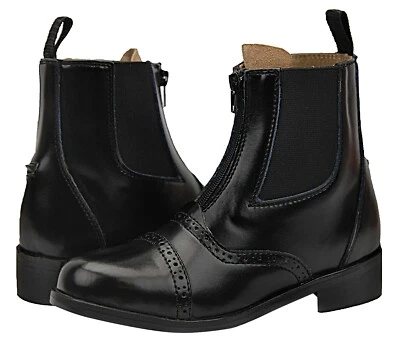 Challenger Kids Children Zipped Paddock English Horse Riding Leather Boots - Image 1 of 2