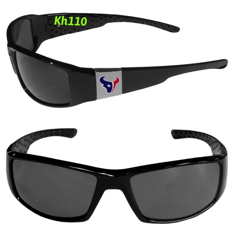 NFL Houston Texans Color Chrome Black Wrap Sunglasses Cover