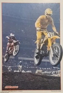 1975 Broc Glover Yamaha Marty Smith Honda Houston Race Motorcycle Pin Up - Picture 1 of 1