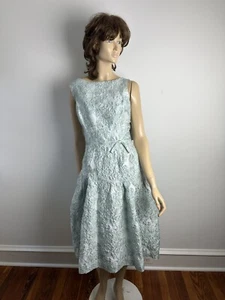 NUEVO CON ETIQUETAS VESTIDO MIDI SIN MANGAS RICKIE FREEMAN TERI JON COMO NUEVO COLOR BARCO TALLA 10 - Imagen 1 de 13