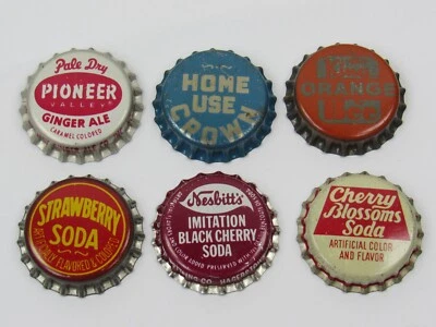 Lote de 6 tapas de botella de refresco Pioneer Valley Cherry Blossoms Nesbitt's King Bee Foto 1 de 4