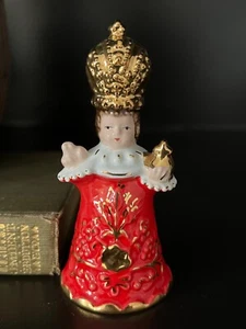 Bellissima statuina Aureta Bambino di Praga Gesù statuina campana Repubblica Ceca - Foto 1 di 11