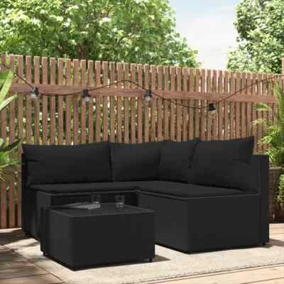 Garten Lounge Set mit Kissen Gartensofa Ecksofa Gartenmöbel Poly Rattan vidaXL - Bild 1 von 4