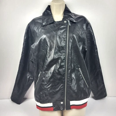 New Look Women's Black Faux Leather Jacket Coat Size 1X - Image 1 of 4