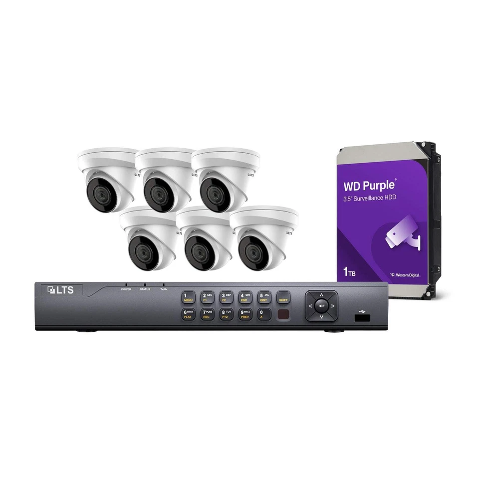 LTS 6-Camera 4MP Bundle 8CH NVR & 2TB HDD Smart Detection - Image 1 of 1