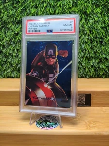 2024 Fleer Marvel Flair WINTER FLAIR Captain America 174/199 PSA 8 - Picture 1 of 2