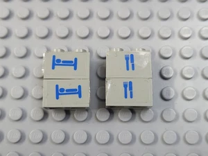LEGO Light Gray 1x2 Metroliner Sleeping Dining Car Sticker Bricks - Picture 1 of 1