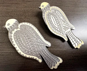 Neiman Marcus 2016 Taube Paket Dekoration/Ornament/Schal Clip 2er Set Neu in Verpackung 3,5" - Bild 1 von 4