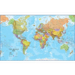 150cm*100cm Large World Map Poster Art Print School Learn Country Capital City - Picture 1 of 10