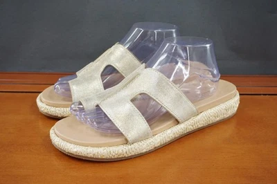 Donald Pliner Zapatos Mujer Talla 9 Dorado HPADDARA27 Sandalias Deslizables Alpargata Foto 1 de 4