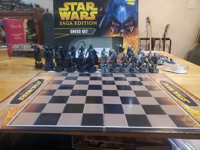 Star Wars Saga Edition Chess Set - Incomplete Figurrs, Has Board, And Box - Image 1 of 4