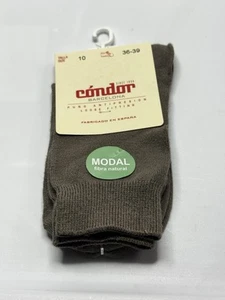 Condor Socks 1 Pair Taupe Kids Shoe Size 7 & 10 Years & Up Mid Calf Modal - Picture 1 of 3