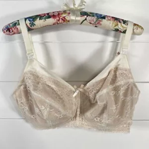 Panache Womens Sophie Nursing Bra 30F NWT Linen Lace Wireless Adjustable Straps - Picture 1 of 15