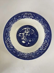 Tazón de servir vintage de piedra de hierro de 9" azul sauce de Royal China hecho en EE. UU. - Imagen 1 de 9