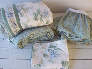 Vintage Laura Ashley Josephine Twin Comforter+Standard Sham+Bed Skirt