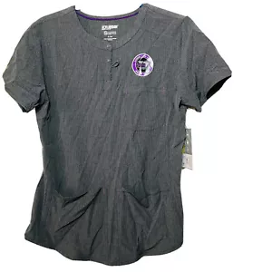 Kleines graues Damen-Peeling-Top Supreme V-Ausschnitt Scrubstar meliert zinngrau - Bild 1 von 10