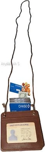 Estuche para tarjetas de visita tarjetero con cadena para el cuello 30 tarjetas de visita ventana de identificación transparente - Imagen 1 de 12
