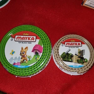 NEW 2 Zuru Toy Block Tape Green 2M/6.5' & Beige 1M/3.3', cut & stick mini figs - Picture 1 of 4