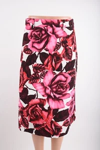Prada Womens Skirt Floral Printed Poplin Cotton EU 40 US 4 Pink Red White NWT - Picture 1 of 9