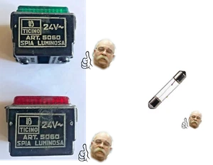 BTICINO MAGIC 5060 SPIA ROSSO VERDE LAMPADA 12V 24V NUOVO PORTALAMPADA SILURO - Imagen 1 de 4