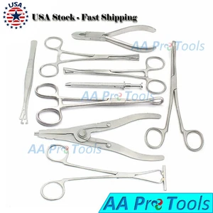 9 Body Piercing Instruments kit Tools Penington Forceps, DS-740 - Picture 1 of 3