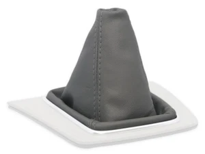 FOR AUDI A4 B6 B7 2001-2007 GEAR SHIFT BOOT GAITER GRAY LEATHER STITCHING GRAY - Picture 1 of 5
